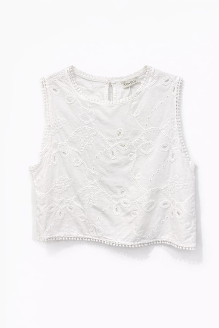 WHITE EYELET VEST