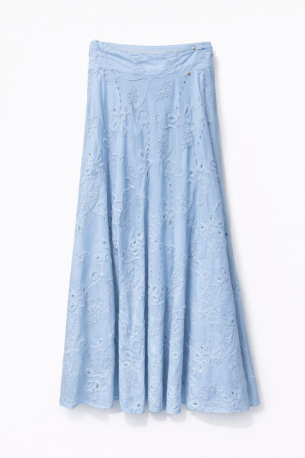 LIGHT BLUE EYELET SKIRT
