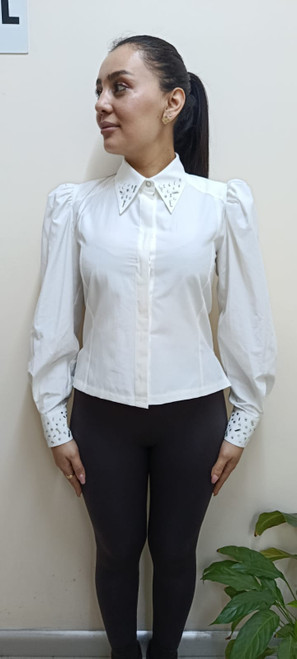 WHITE SHIRT WITH STONES
