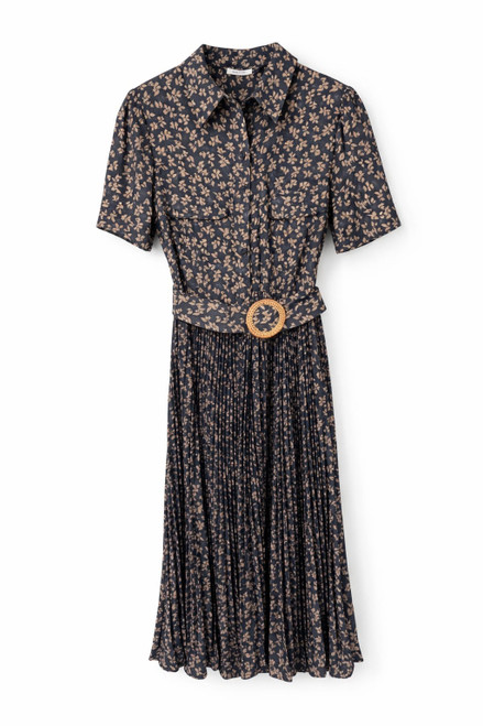 NAVY PRINT SHIRT DRESS