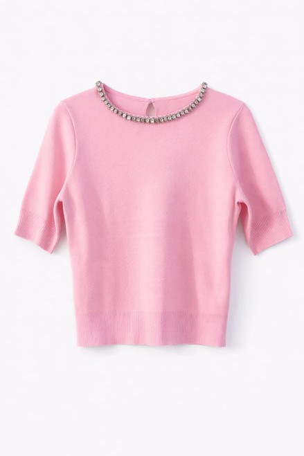 PINK RINESTONE PULLOVER