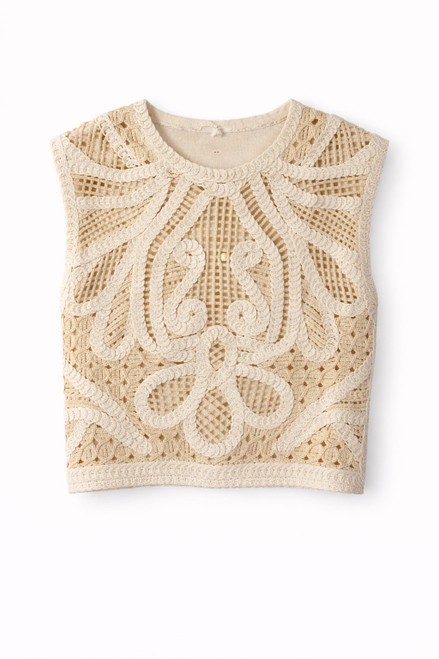 TWO TONE CROCHET TOP