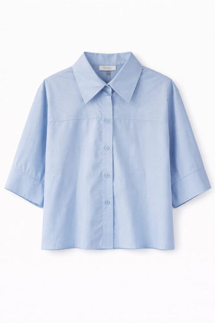 LIGHT BLUE COTTON BLOUSE