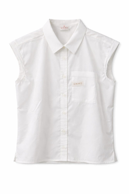 WHITE SLEEVELESS BLOUSE