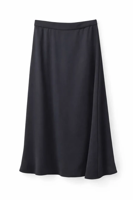 BLACK POLY FLAIR SKIRT