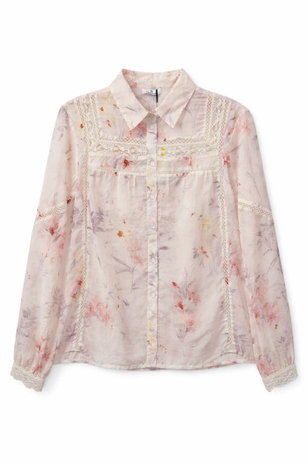IVORY THIN COTTON PRINT SHIRT