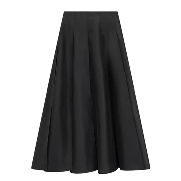 BLACK CRISP TOUCH PLEATED SKIRT 36"