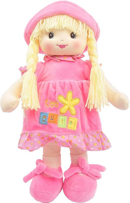 Linzy Plush 17.5'' Pink Niobe Sweet Cakes Rag Doll for Girls, Soft Plush Doll,Sleeping Cuddle Buddy for Toddlers, Infants and Babies, Muñecas de Trapo para Niña, First Doll for Kids