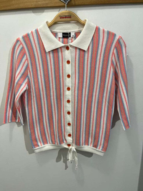 stripe knit short cardi