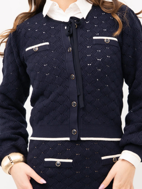 NAVY KNITTED CARDIGAN