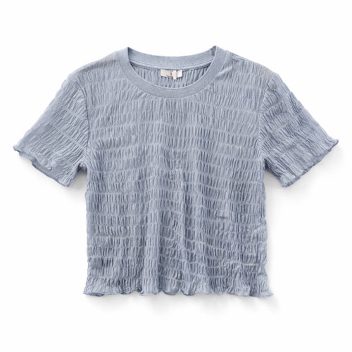 LIGHT BLUE CRUNCHED TOP