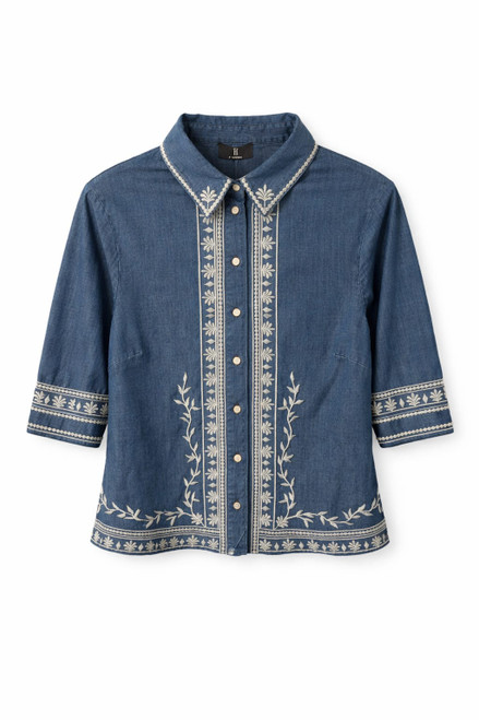 CHAMBREY SHIRT WITH EMBROIDERY