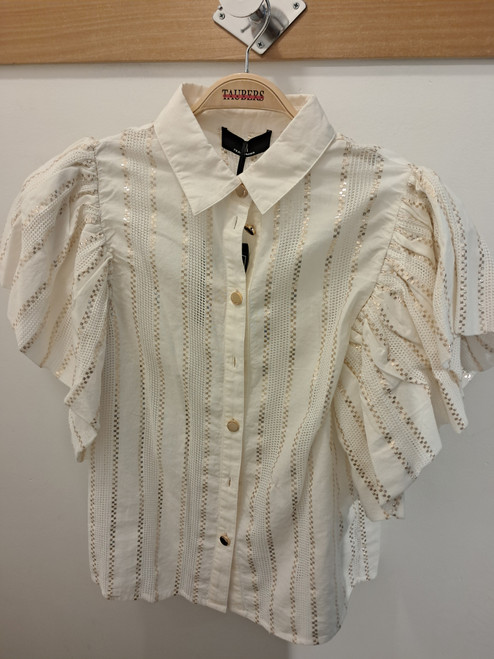 IVORY SHIRT WITH GOLD DESIGN