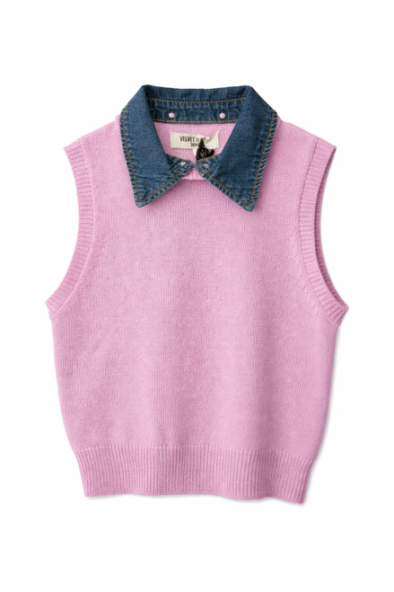 ORCHID SWEATER VEST REMOVABLE COLLAR