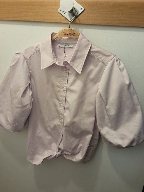 LAVENDER COTTON BLOUSE WITH TWIST