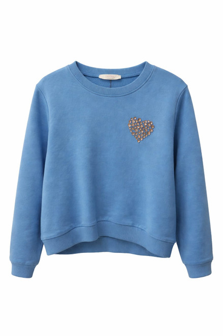 BLUE SWEATSHIRT WITH HEART