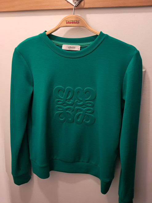 GREEN SWEATSHIRT WITH EMBOSSED DESIGN