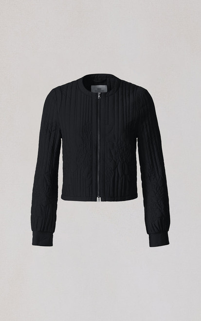 BLACK JACKET WITH FLORAL DESIGN