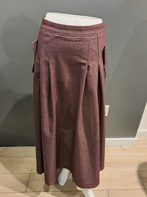 BURGUNDY ZIPPER SKIRT