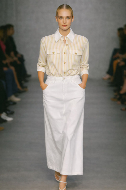 YELLOW STRIPE COTTON SHIRT