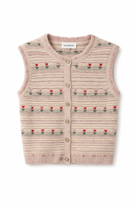 VEST WITH FLORAL EMBROIDERY