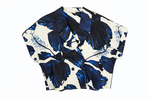 COTTON PRINT DOUBLE BREASTED JACKET