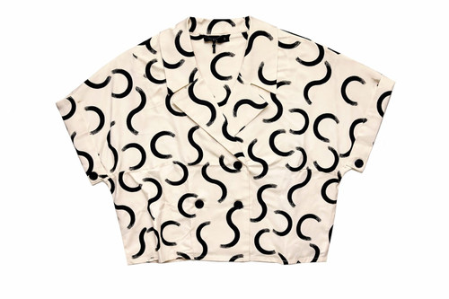 BEIGE COTTON SWIRL DOUBLE BREASTED JACKET