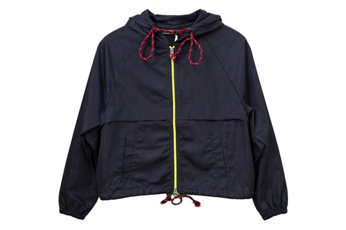 NAVY HOODED ZIP JACKET