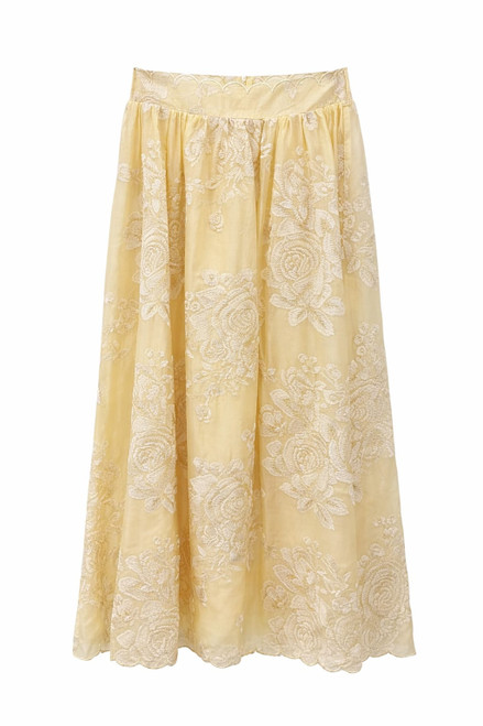 LEMON SKIRT WITH FLORAL EMBROIDERY SET
