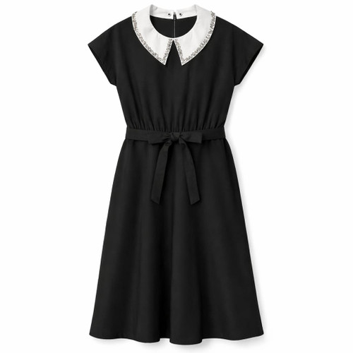 BLACK STONE COLLAR MAXI DRESS