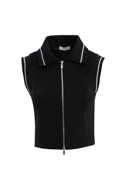 BLACK VEST WITH ZIPPER