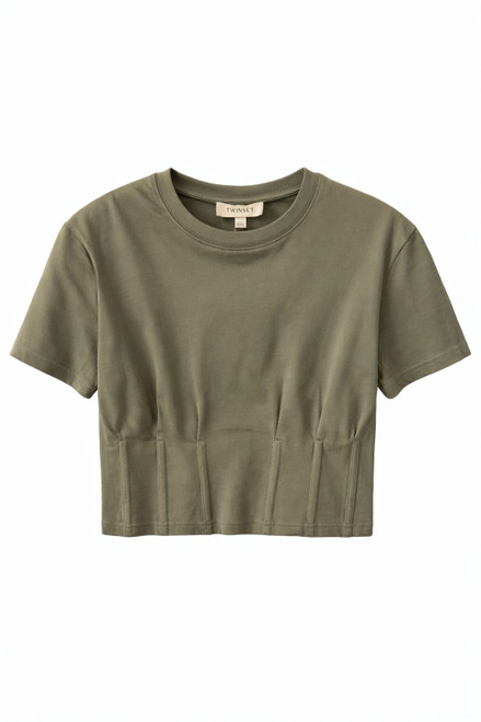 KAHKI TOP DESIGN WAIST