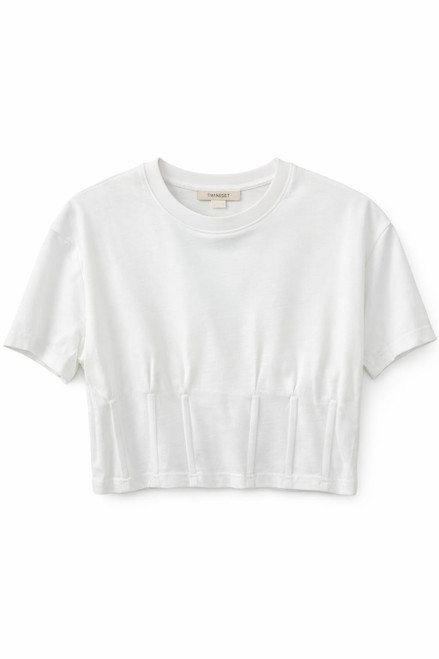 WHITE TOP DESIGN WAIST