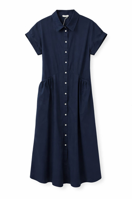 NAVY FLAIR DRESS WITH POCKETS