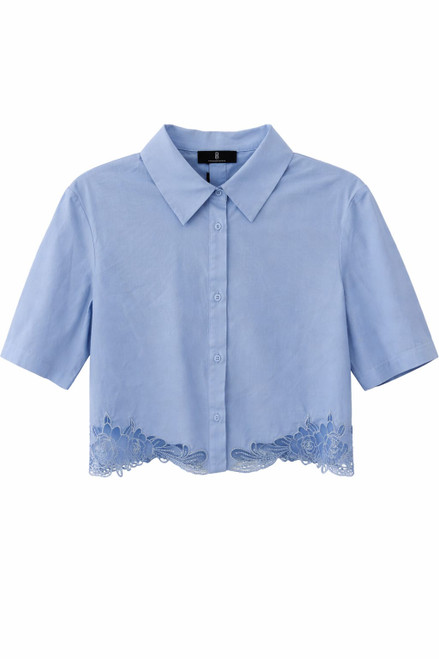 LIGHT BLUE BLOUSE WITH EMBROIDERY