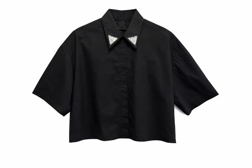 BLACK COTTON BLOUSE