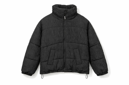 BLACK WOVEN PADDED JACKET