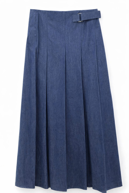 DENIM PLEATED SKIRT