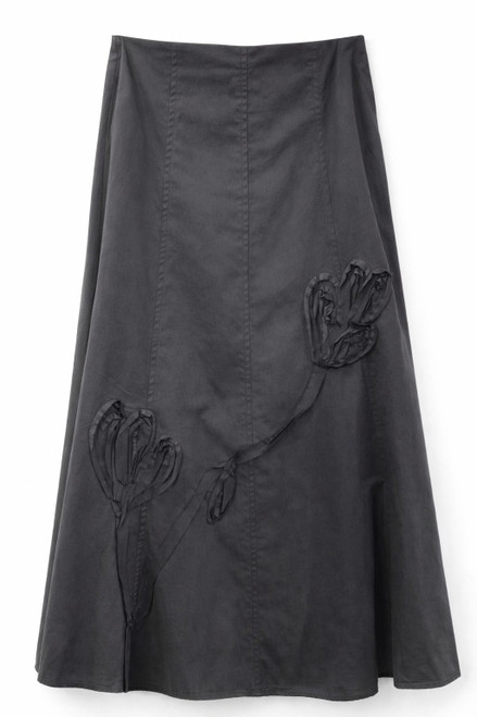 BLACK FLORAL DESIGN SKIRT