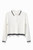 WHITE DESIGN PULLOVER WITH COLLAR