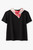 BLACK T-SHIRT WITH SCARF