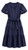NAVY COTTON MIDI DRESS CONTRAST BELT