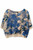 BEIGE AND BLUE CROCHET PULLOVER