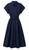 NAVY COTTON DRESS WITH BELT