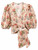 FLORAL RAW SILK WRAP BLOUSE