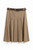 LIGHT BROWN PLEATED SKIRT WITH BELT