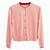 PINK CARDI RED TRIM
