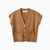 CAMEL KNIT VEST WITH POCKETS