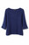 NAVY LACE PULLOVER WITH FRINGED EDGES