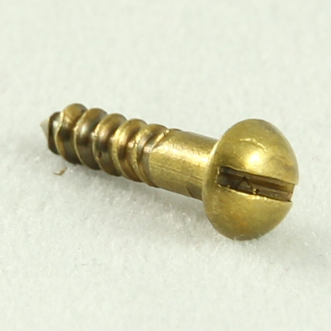 4G x 1/2 Wood Screw Round HD Slot Brass